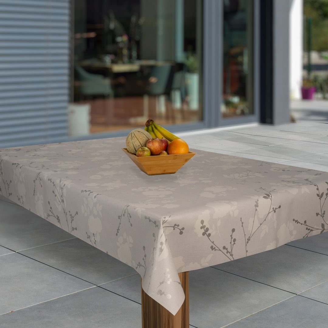 laro Tischdecke Wachstuch-Tischdecken Weihnachten Blumen Weiß Grau rechteck günstig online kaufen