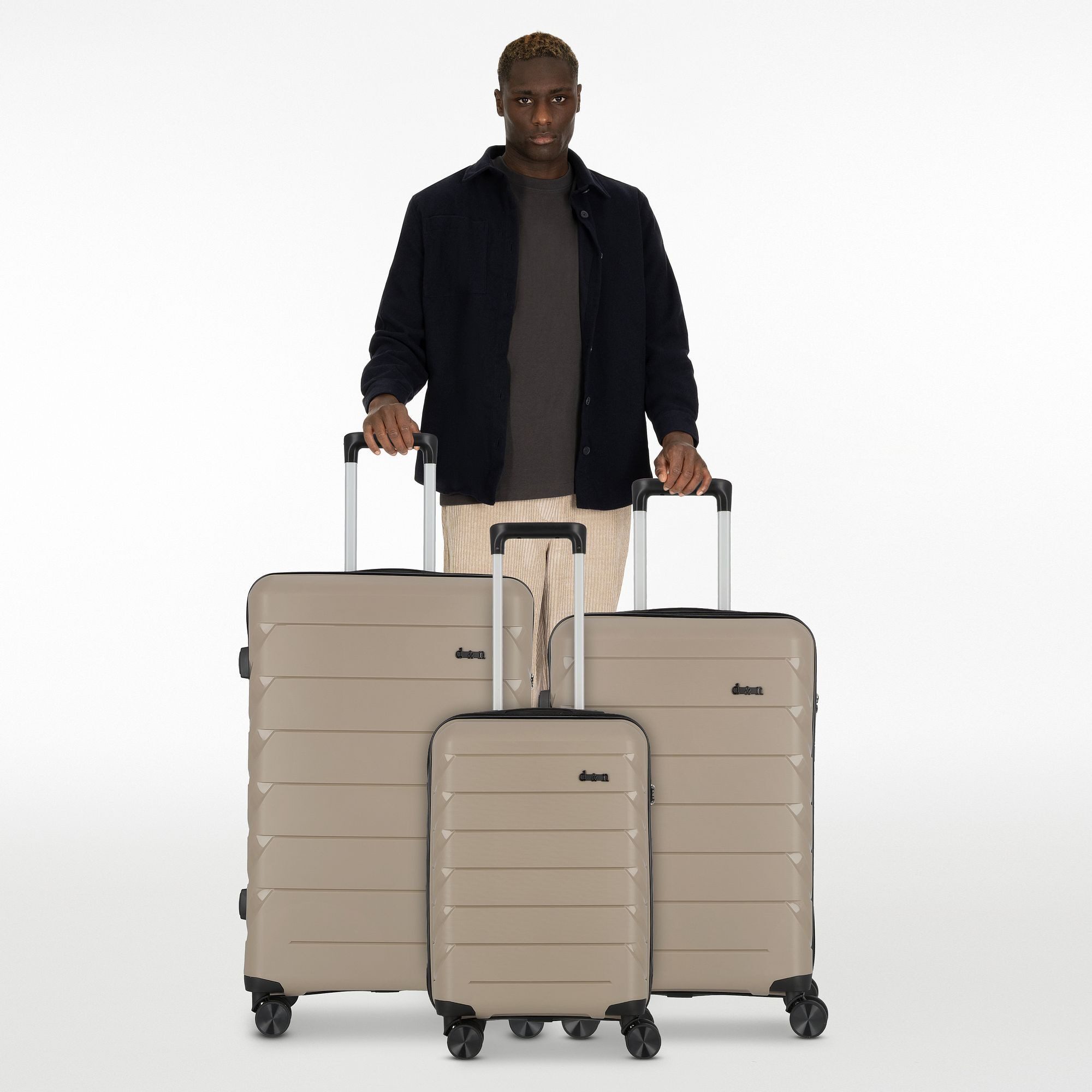 D&N Trolleyset Travel Line, 4 Rollen, (3-teilig, 3 tlg), Polypropylen