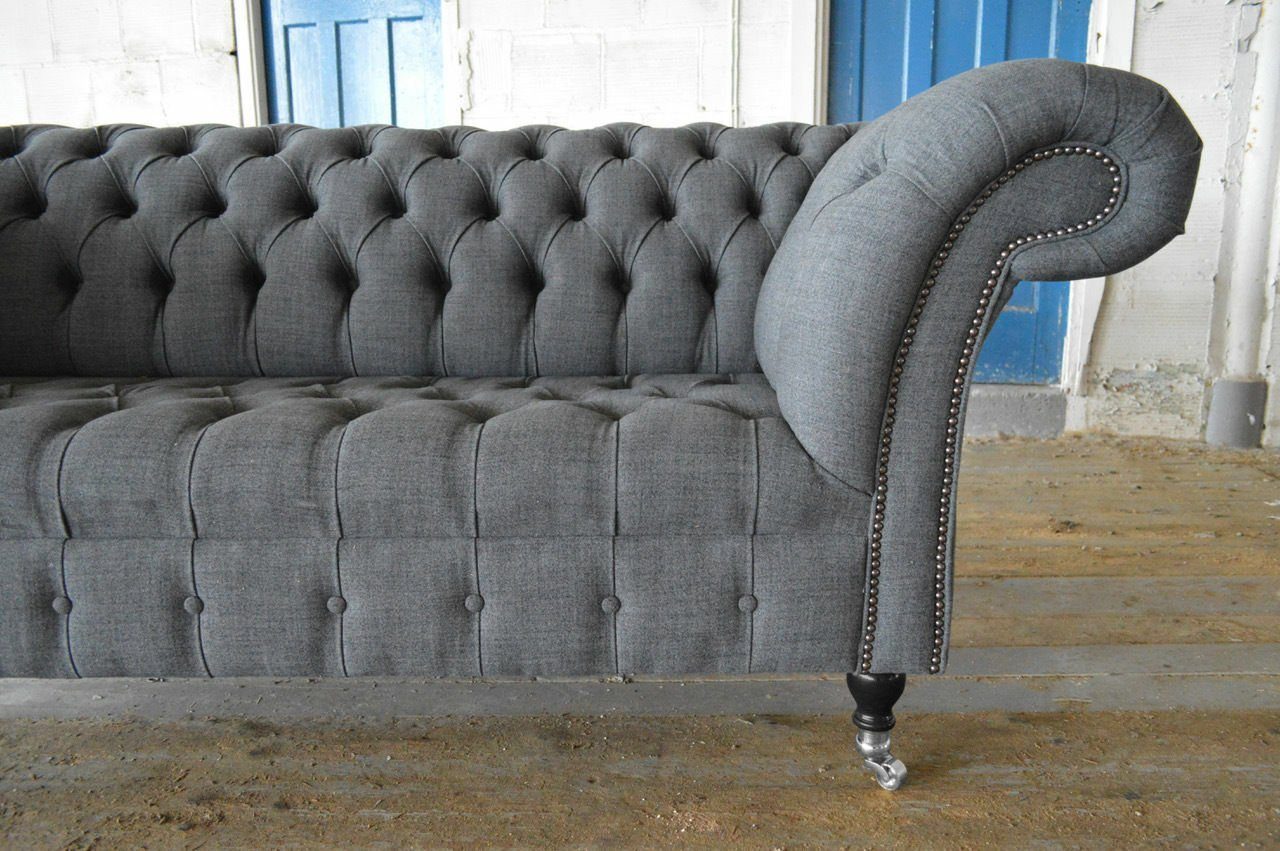 Polster Luxus Chesterfield-Sofa, Design JVmoebel Chesterfield Leder Couch Garnitur Sitz Sofa