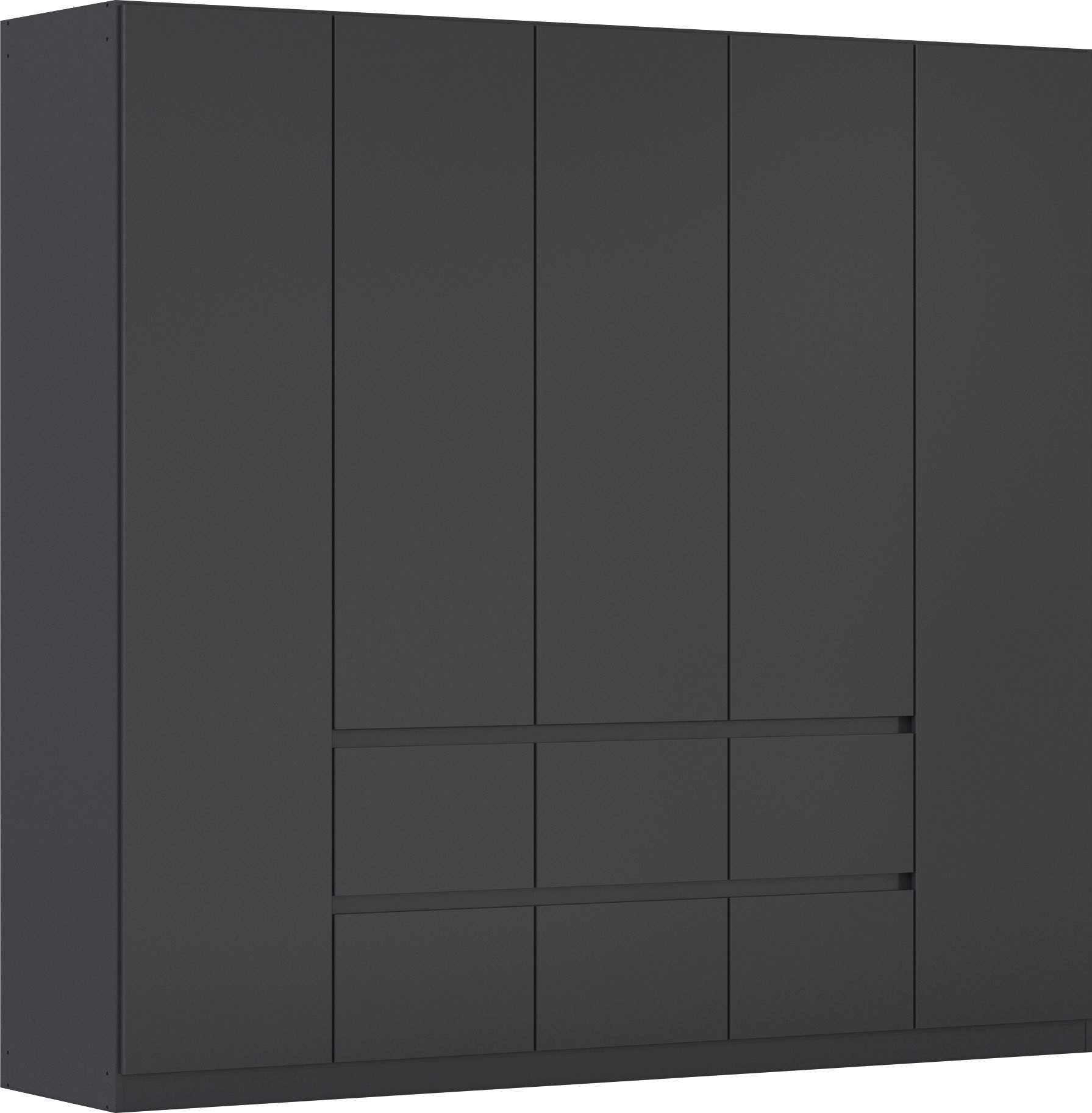 rauch Drehtürenschrank Mehrzweckschrank Aktenschrank Mietswohnung Garderobe MAINZ 226cm breit (3 verschiedene Ausstattungen BASIC/CLASSIC/PREMIUM (inkl. SOFT-CLOSE) grifflose Front, Außentüren mit Push-to-Open Funktion MADE IN GERMANY