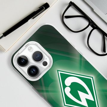 DeinDesign Handyhülle SV Werder Bremen Offizielles Lizenzprodukt Wappen Werder Bremen Laser, Apple iPhone 14 Pro Silikon Hülle Bumper Case Handy Schutzhülle