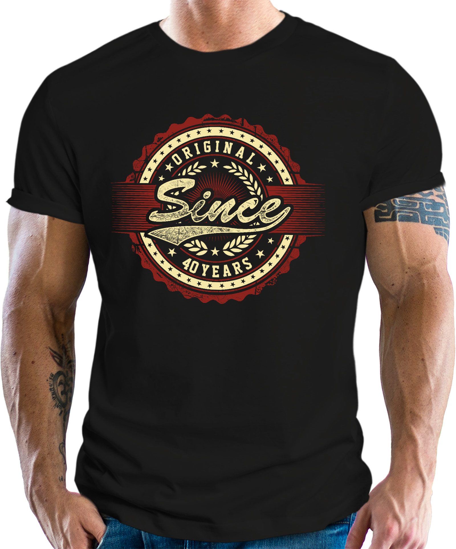 RAHMENLOS® T-Shirt als Geschenk zum 40. Geburtstag: Original Since 40 Years