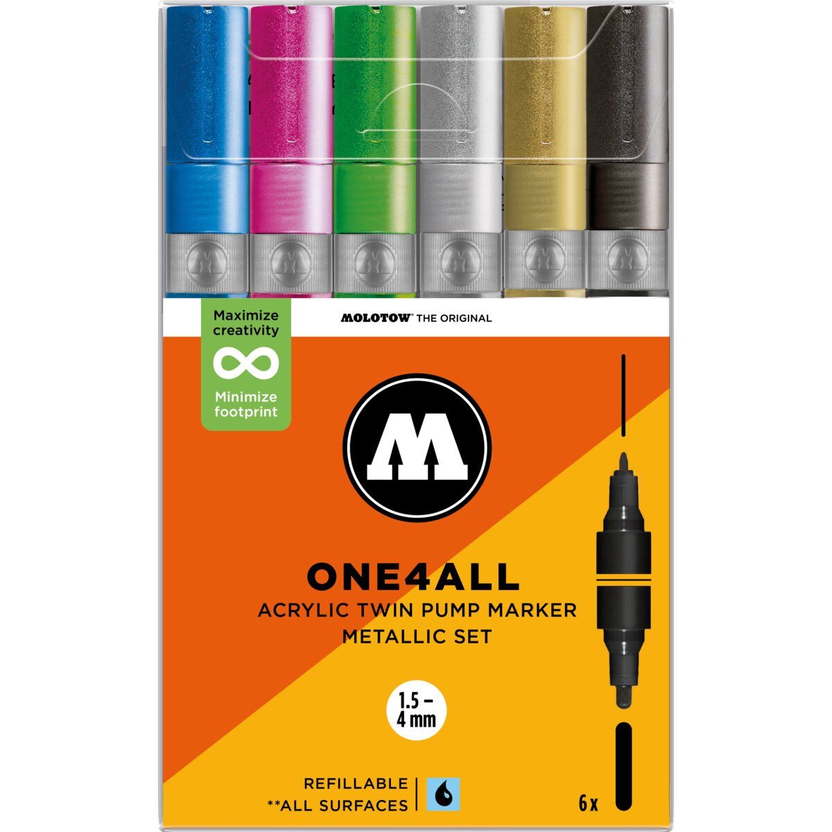 MOLOTOW Permanentmarker Acrylmarker One4All Twin Metallic Set