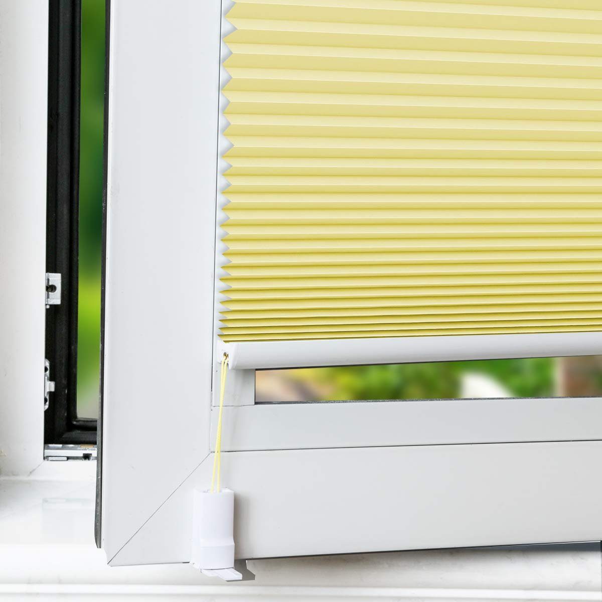 OUBO Plissee mit Klemmträger Sonnenschutz und Sichtschutz lichtdurchlässig günstig online kaufen