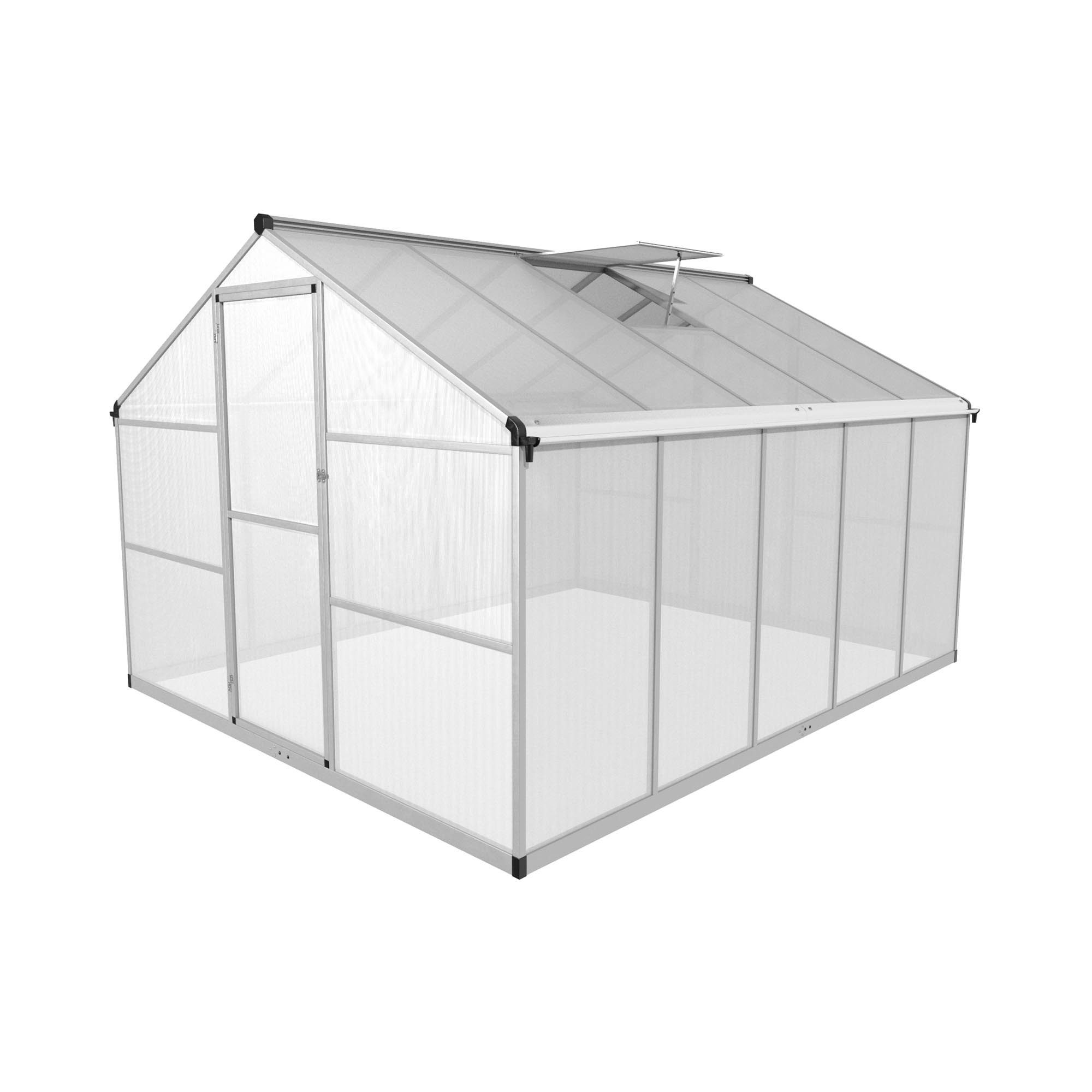 Gewächshaus 310 x 250 x 195 cm Treibhaus Pflanzenhaus Aluminium + Polycarbonat