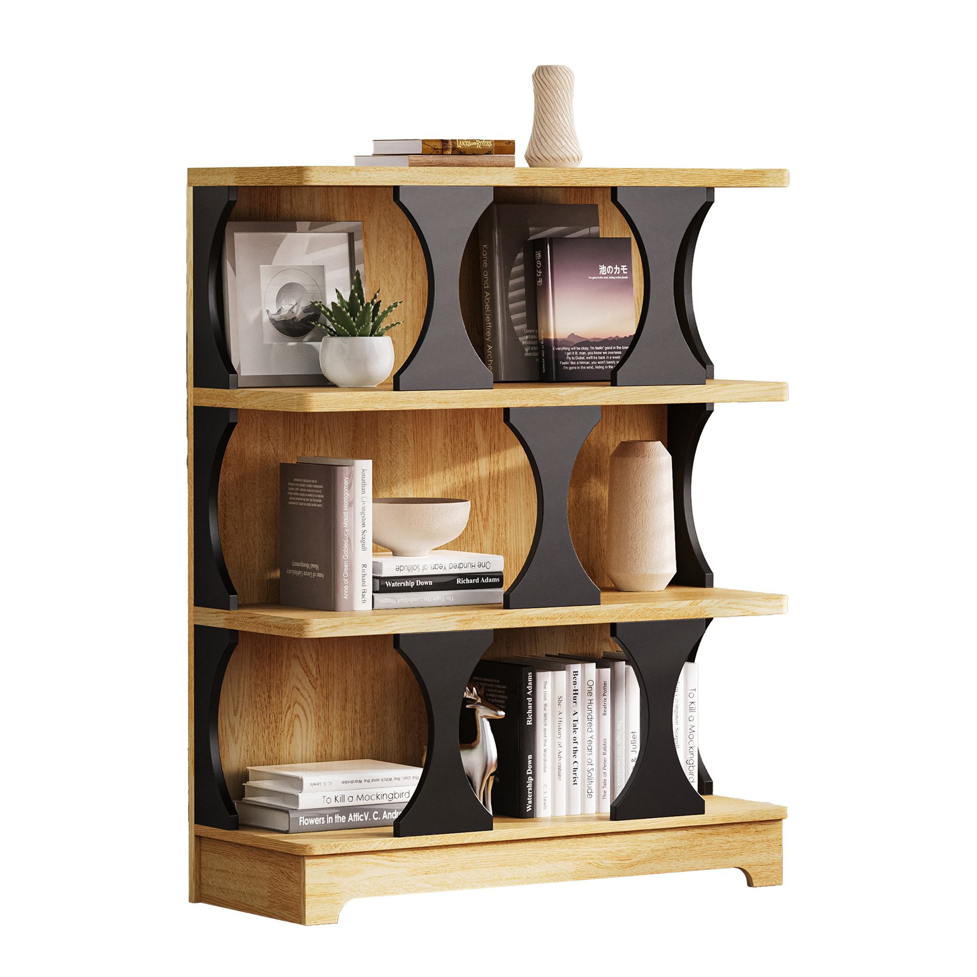 REDOM Bücherregal mit Hohl-Design, Standregal, Aufbewahrungsregal günstig online kaufen