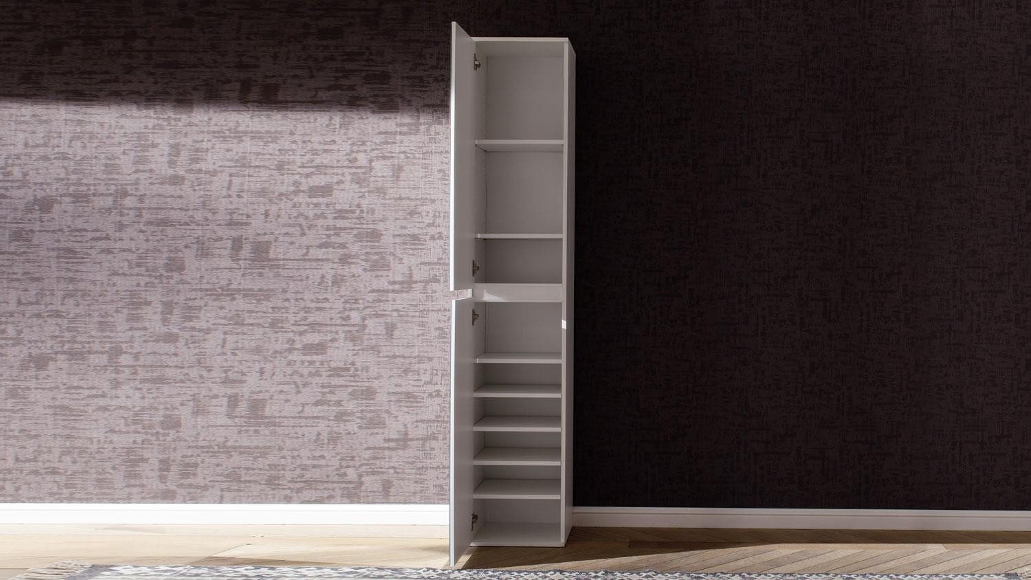 trendteam Garderobenschrank Garderobenschrank Mirror weiß Spiegel Schuhschrank 2-trg