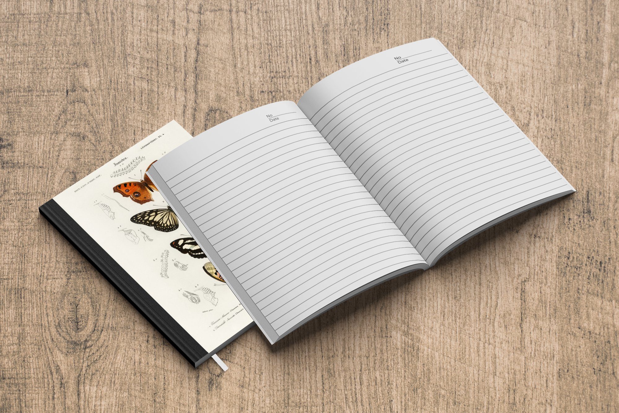 - MuchoWow Insekten, Tagebuch, - 98 Journal, Notizheft, Haushaltsbuch Notizbuch Schmetterling Seiten, Merkzettel, Vintage A5,