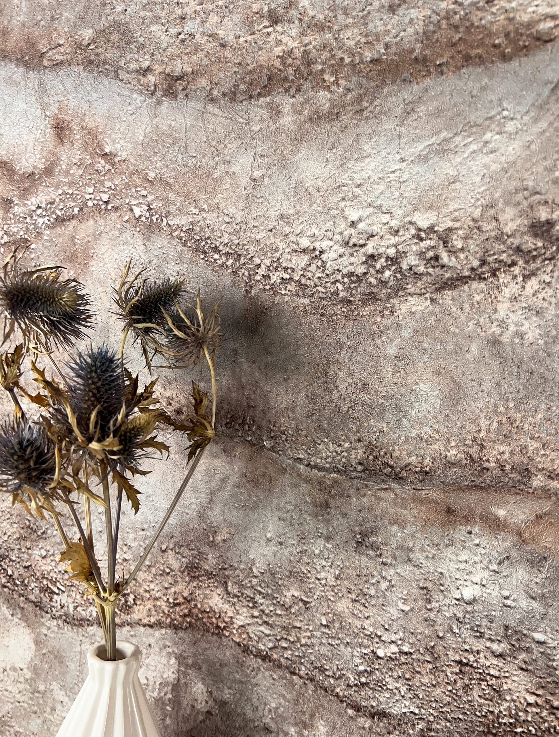 Newroom Vliestapete, Kupfer Tapete Modern Stein - Steintapete Steinoptik Gr günstig online kaufen