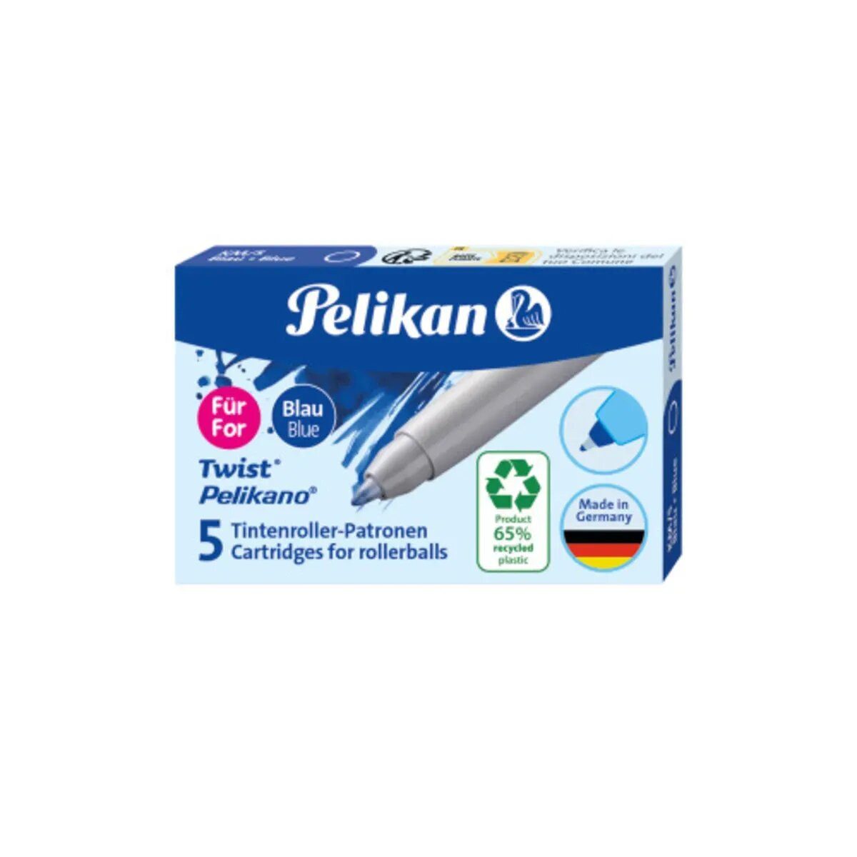Pelikan Tintenroller Pelikan Twist® eco Tintenroller-Patronen für Pelikano®/ Twist®, Blau