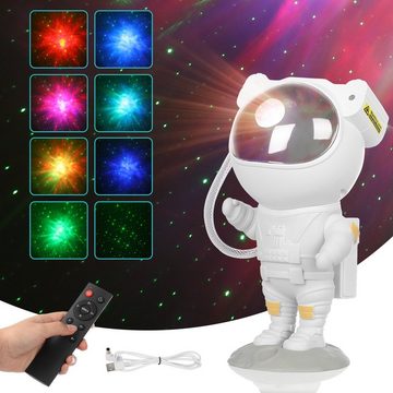 LETGOSPT LED Nachtlicht Astronaut Galaxy Projektor, Sternenhimmel Projektor Kinder Nachtlicht, LED fest integriert, RGB Farbwechsel, 360° Rotation Astronaut Sternenhimmel Projektor Lampe Sternenprojektor