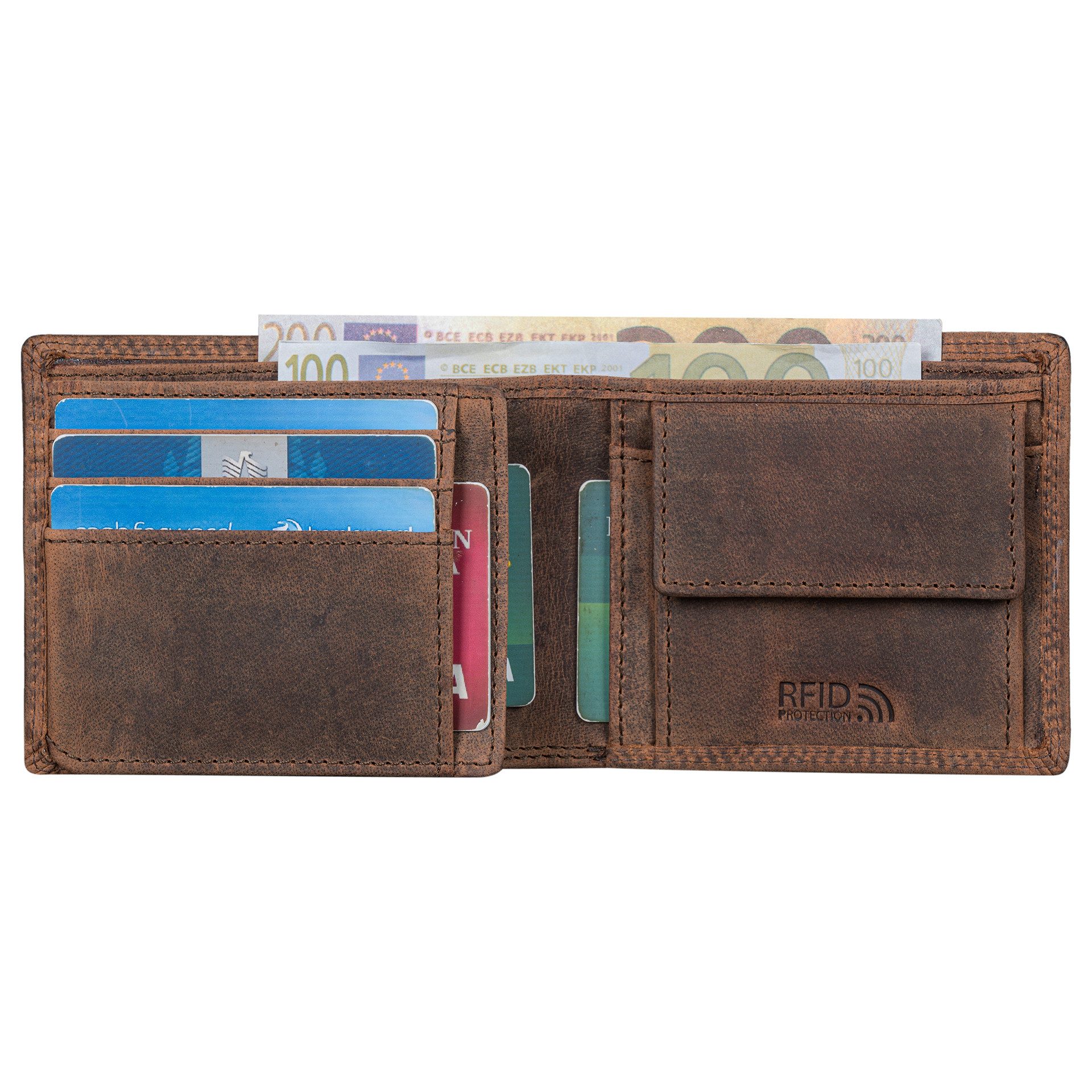 Benthill Geldbörse Herren Echt Leder Geldbeutel mit RFID-Schutz Slim Portem günstig online kaufen