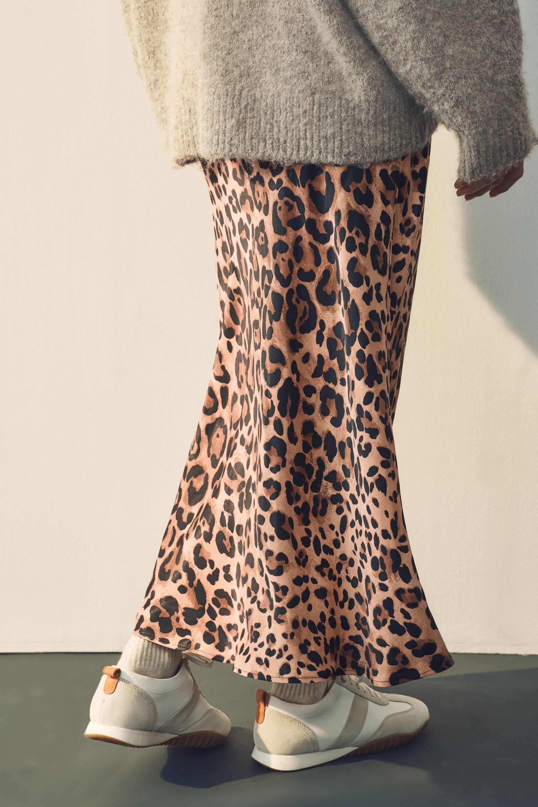 Next Midirock Gemusterter Midirock aus Satin (1-tlg) günstig online kaufen