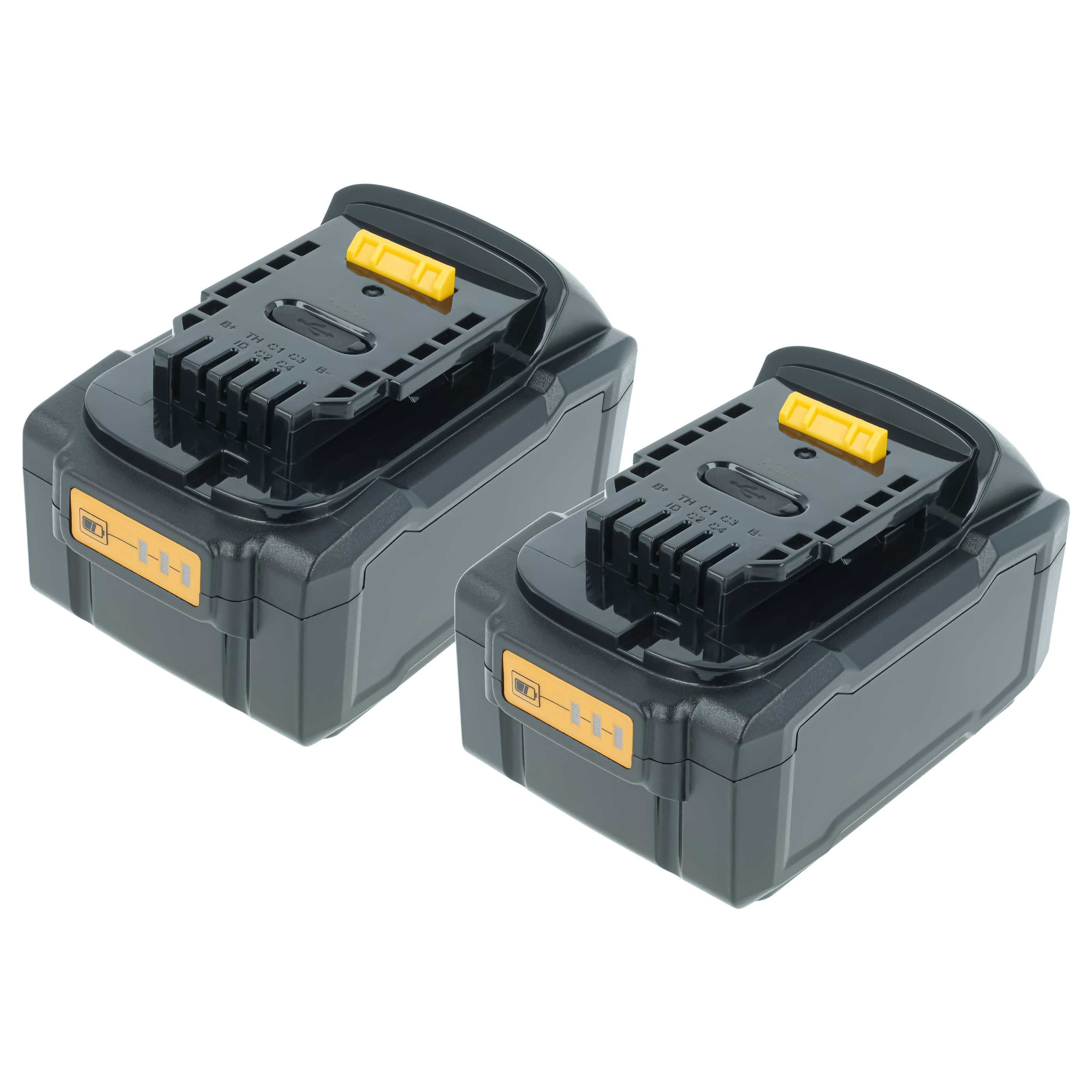 vhbw Akku passend für Dewalt DCG405NT, DCG412L2, DCG412B, DCG412, DCG405N, Akku Akku Li-Ion 4000 mAh (18 V, 2 St), Leistungsfähige Austausch-Akkus für Werkzeug Powertools wie