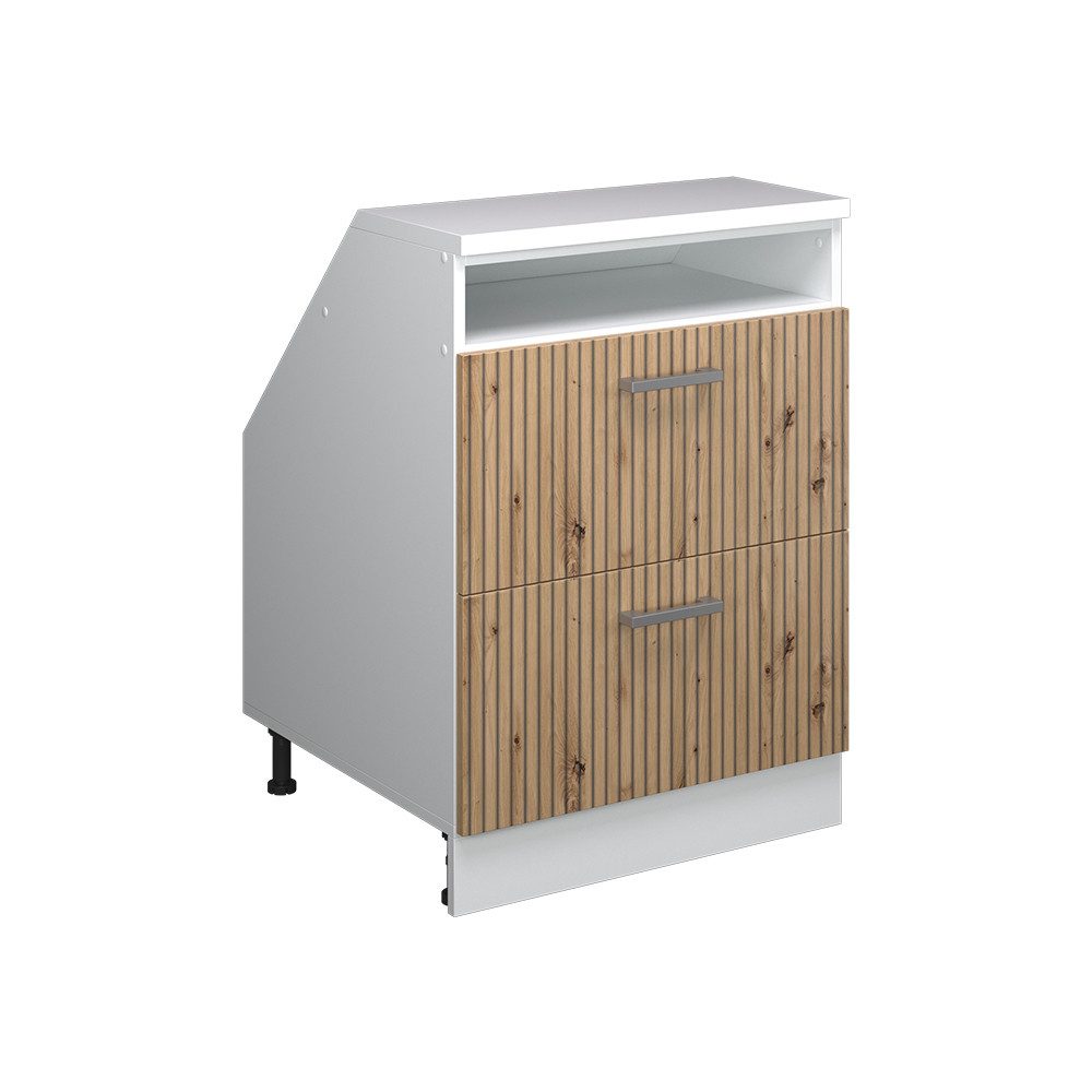 Vicco Kommode Rion, Artisan-Eiche/Weiß, 60 x 81.6 cm mit 2 Schubladen, Schrankko... (1 St)