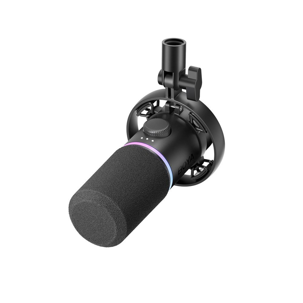 BOYA Streaming-Mikrofon Podcast-Mikrofon Gaming-Mikrofon (Spar-Set, 1-tlg), USB & XLR, RGB-Beleuchtung, Mute-Taste