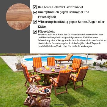 KMH Gartentisch Rechteckiger TEAK-Gartentisch, TEAK-Holz, #102130