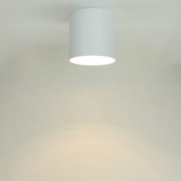 Licht-Erlebnisse Deckenleuchte POINT, ohne Leuchtmittel, Aufputz Weiß Ø 12,7 cm GU10 Metall Modern Spot Lampe
