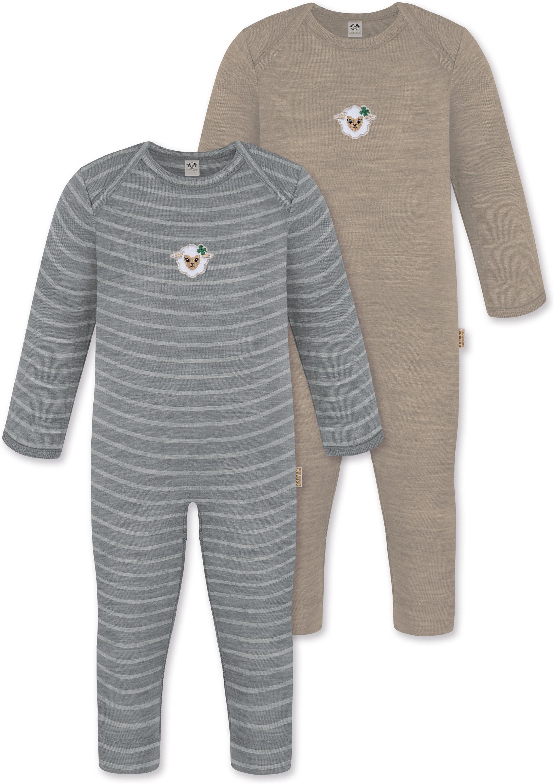 Langarmwickelbody 2er Pack Baby Merino Strampler Waverly