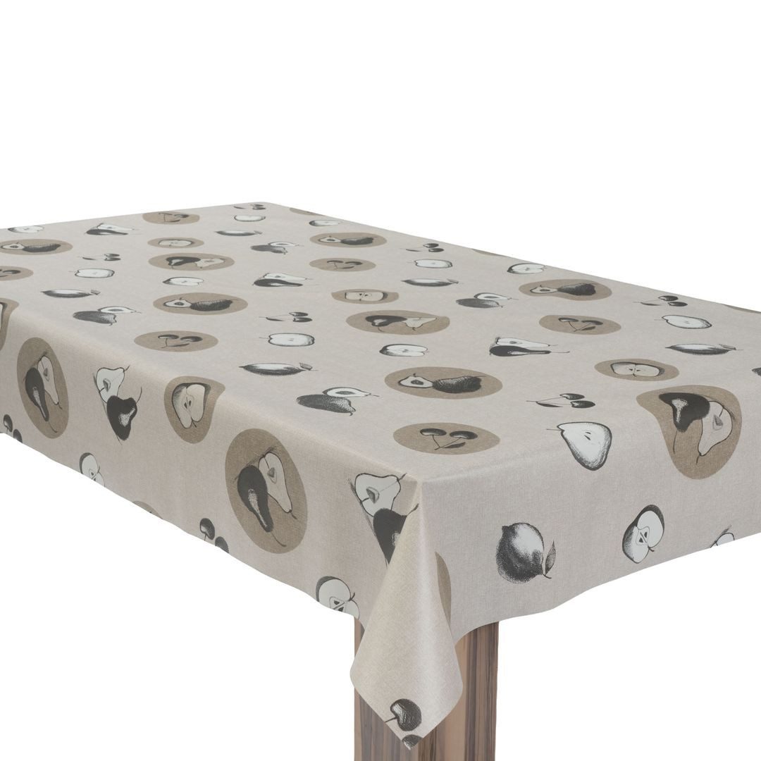 laro Tischdecke Wachstuchtischdecke Apfel Punkte Natur PVC Eckig