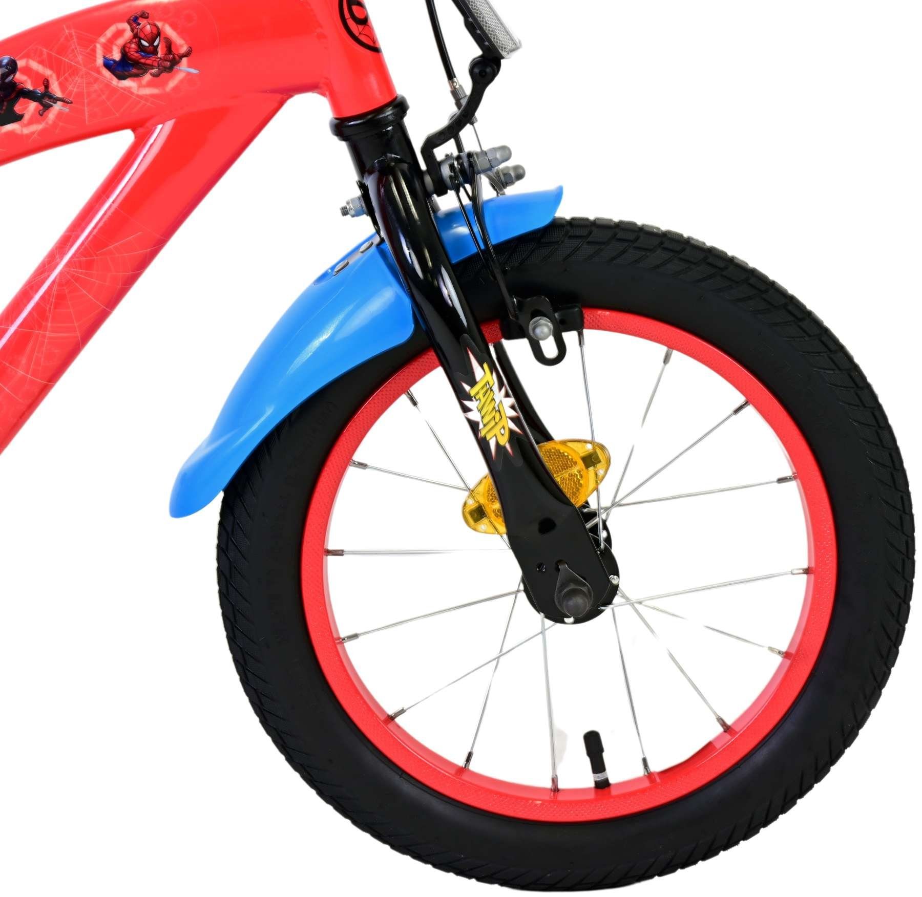 Volare Kinderfahrrad Volare Marvel Spider-Man Kinderfahrrad für Jungen - 14 Zoll in Rot, (1-tlg), kinderfreundlich, Luftbereifung, Rücktrittbremse