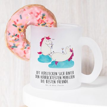 Mr. & Mrs. Panda Teeglas Einhorn Sekt - Transparent - Geschenk, Beste, Teebecher, Einhörner, T, Premium Glas, Liebevolles Design