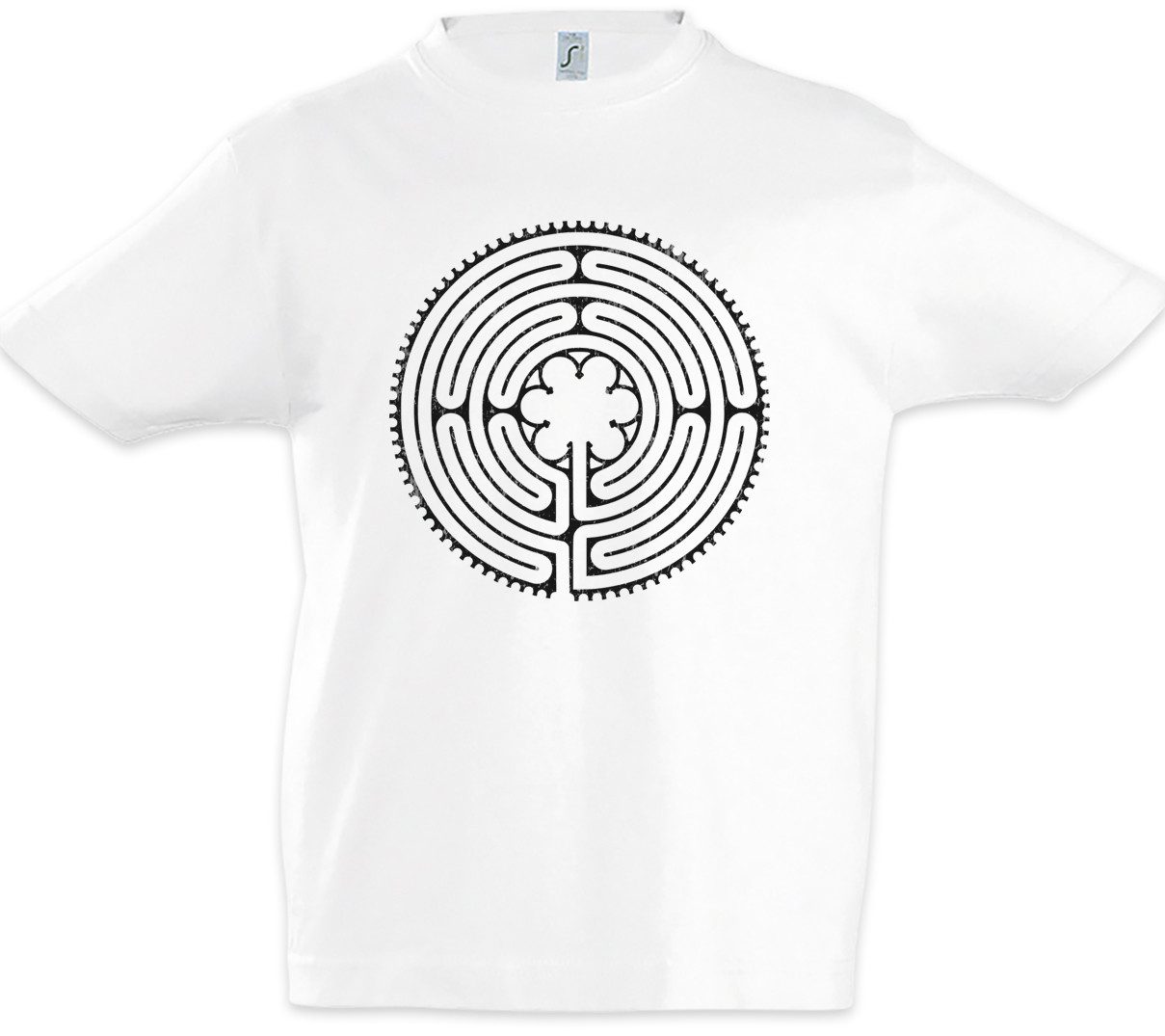 Print-Shirt Flower Maze Kinder T-Shirt Labyrinth Esoterik Mystik Spirale Hypnose