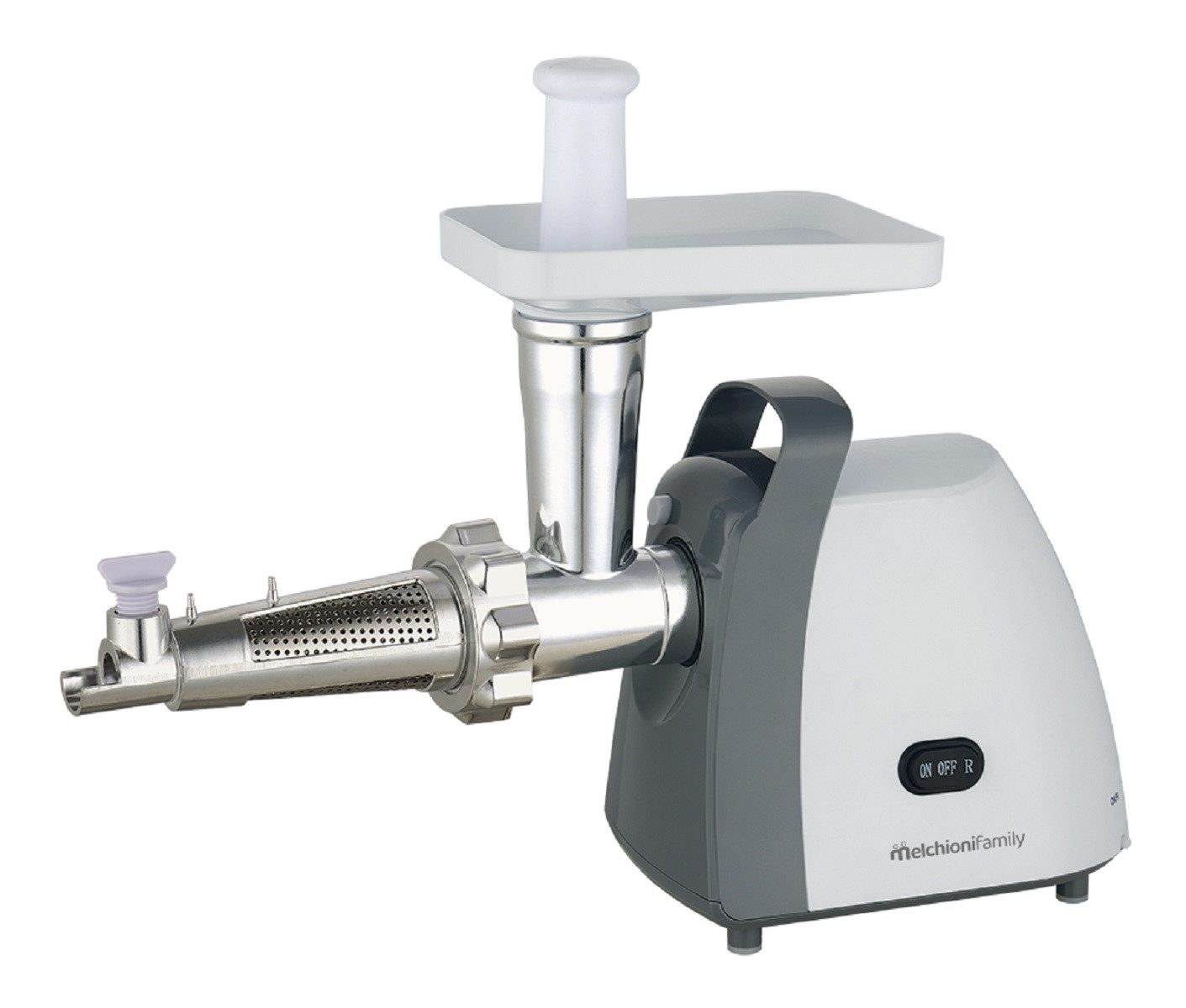Melchioni Fleischwolf Fleischwolf mit Zubehör – 250W, DC Motor, Adapter für Würstchen