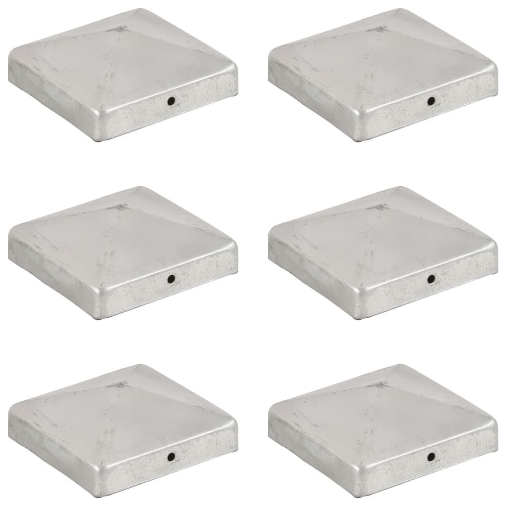 vidaXL Draht Pfostenkappen 6 Stk. Pyramide Verzinktes Metall 91 x 91 mm, (6St)