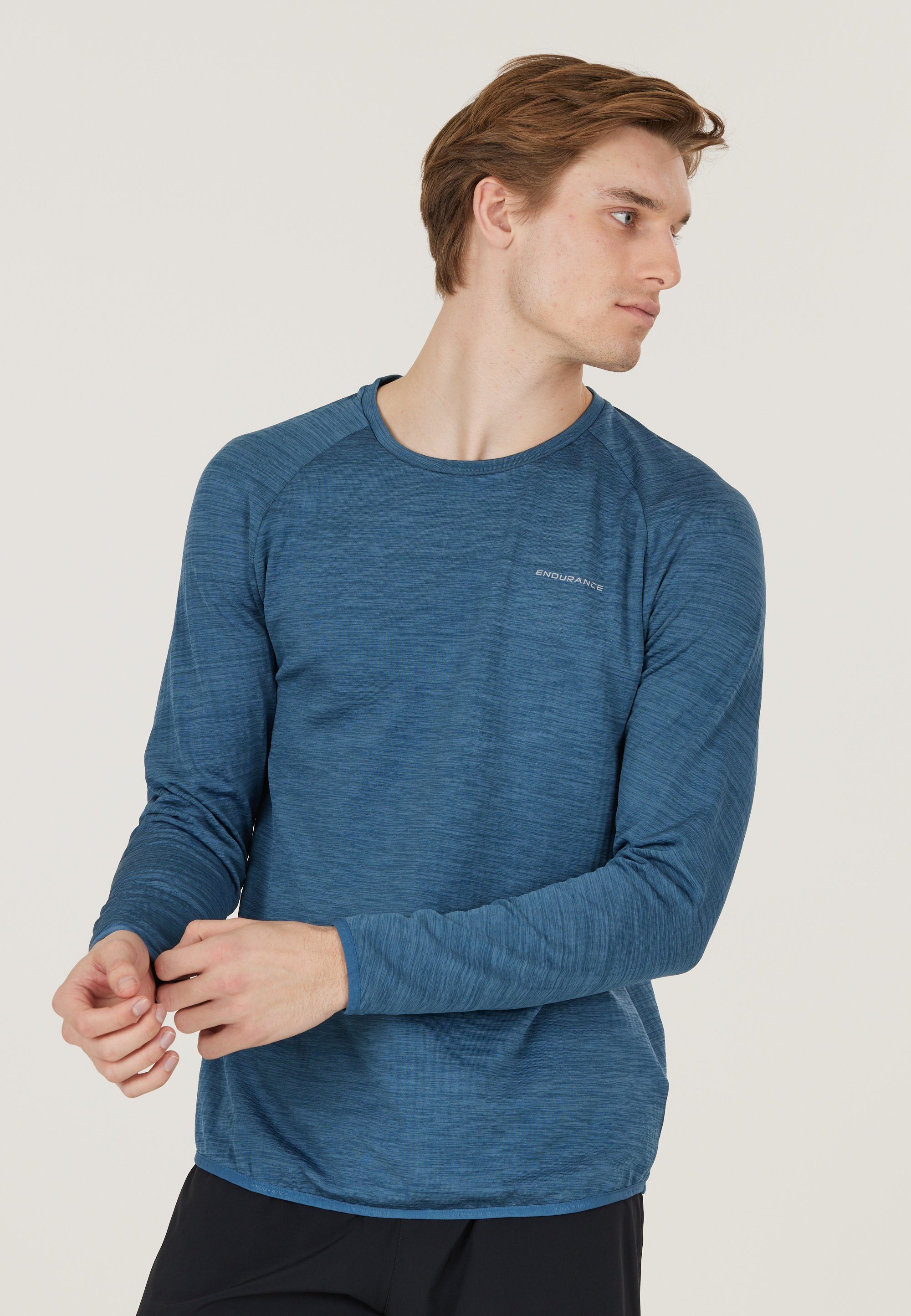 ENDURANCE Funktionsshirt Avan (1-tlg) mit praktischer Quick Dry-Technologie blau-meliert