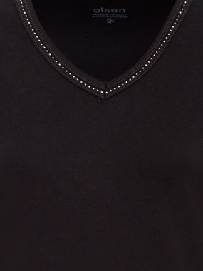 Olsen V-Shirt mit Dekosteinen