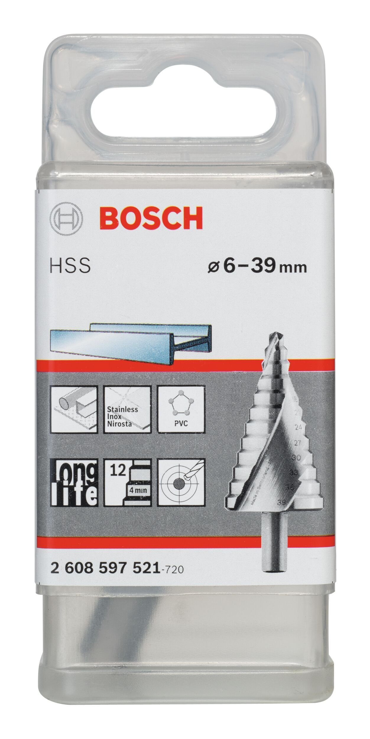 BOSCH Metallbohrer, HSS mm 93,5 39 - x - 6 Stufen Stufenbohrer x 10 13
