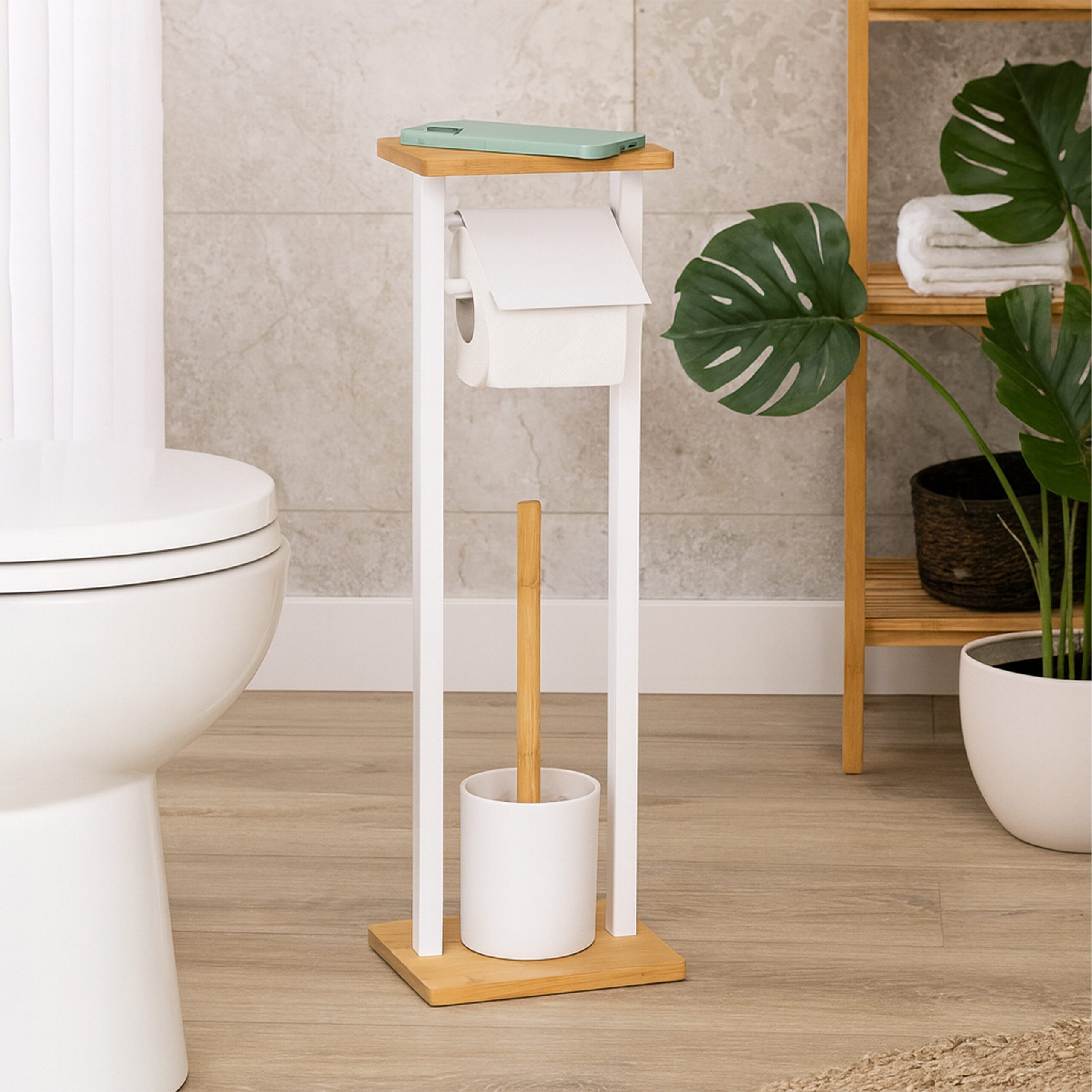 relaxdays WC-Garnitur mit Ablage, weiß günstig online kaufen