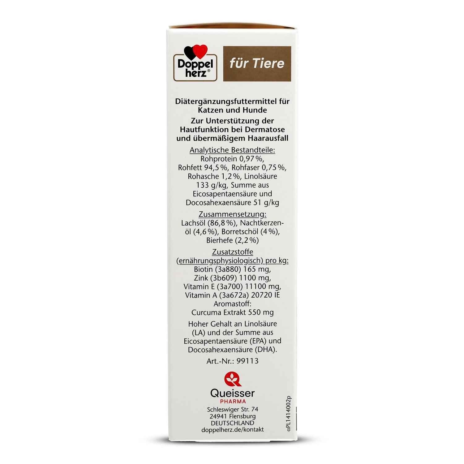 Doppelherz DOPPELHERZ für Tiere Haut&Fell Öl f.Hunde/Katzen, 250 ml Tropfen