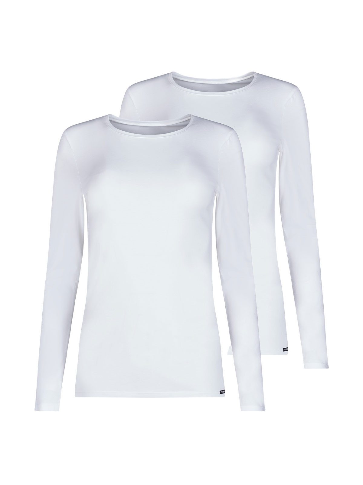 Skiny Unterhemd 2er Pack Damen Shirt langarm Cotton Essentials (Packung, 2-St) -