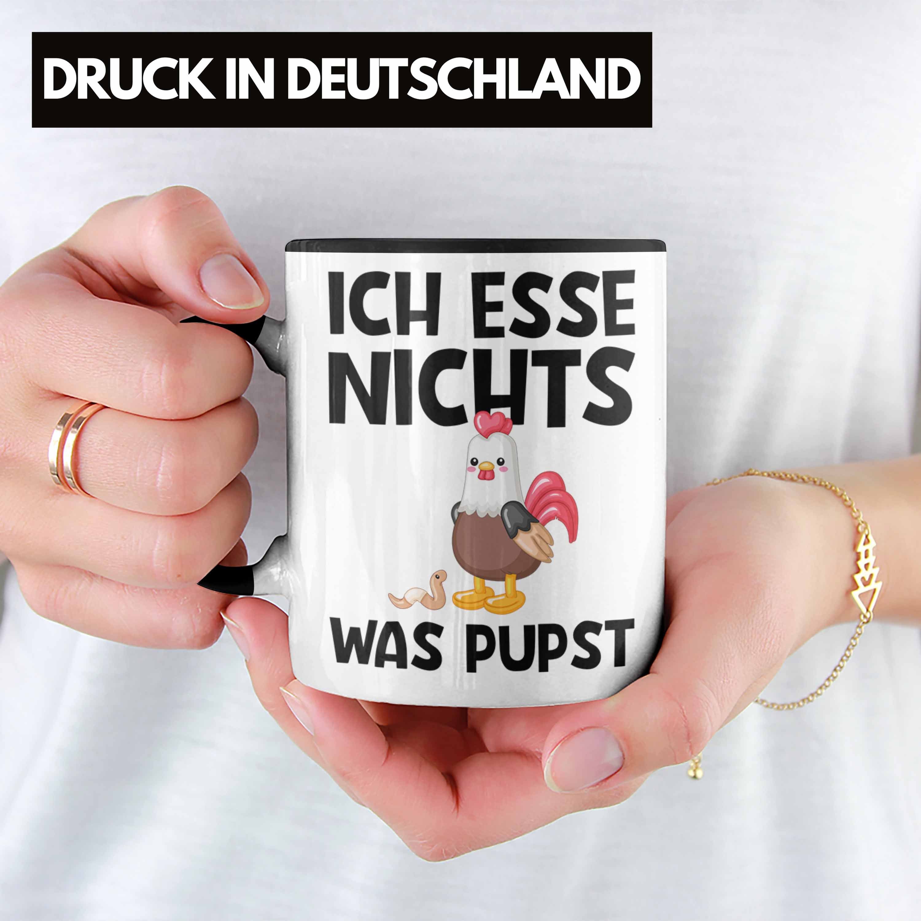 Trendation Tasse Pupst Ich Nichts Tasse Esse Schwarz - Veganer Geschenk Trendation Was Tierschu