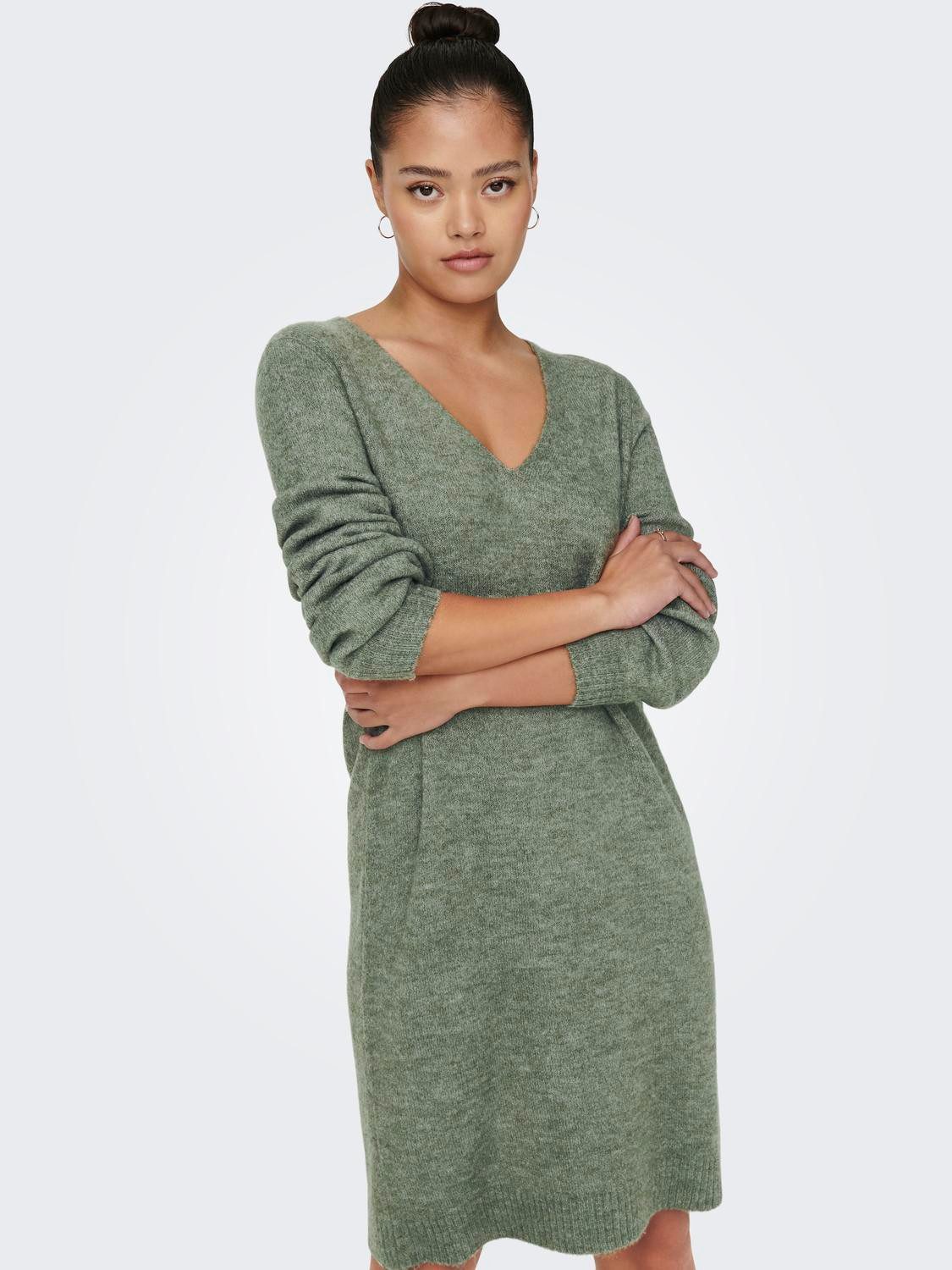 JDY Strickkleid JDYELANORA L/S V-NECK DRESS günstig online kaufen