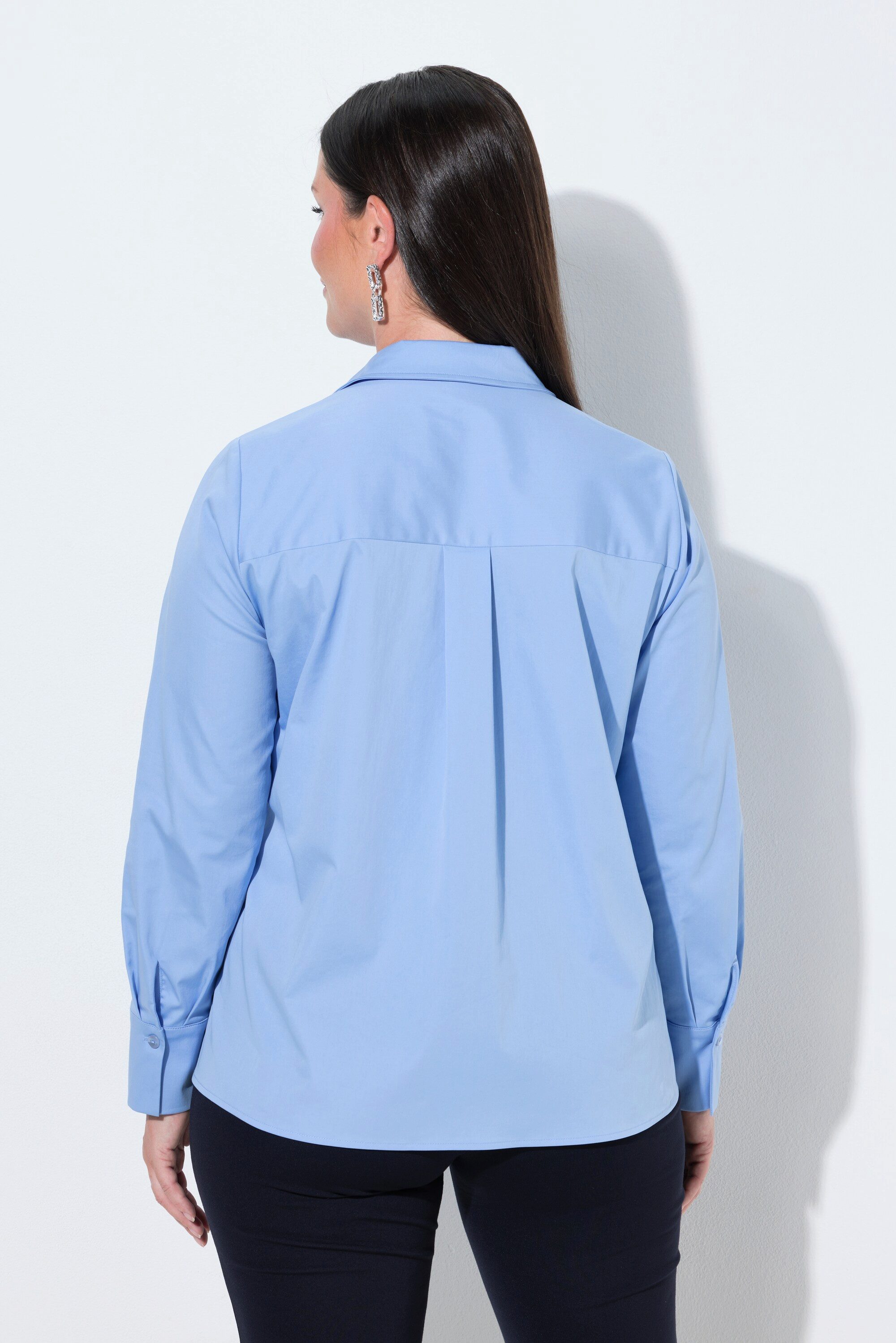 Ulla Popken Hemdbluse Bluse Ziersteine Pailletten Hemdkragen Langarm – Bild 3 von 4