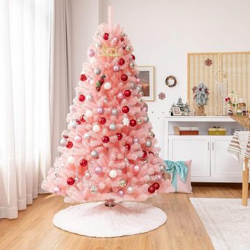 KOMFOTTEU Künstlicher Weihnachtsbaum rosa, 180cm