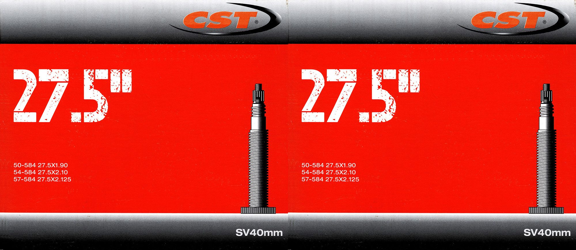 CST Fahrradschlauch 2x CST 27.5 SV Schlauch 27.5 Zoll (50/57-584) - 650B Fahrradschlauch, (2-St)