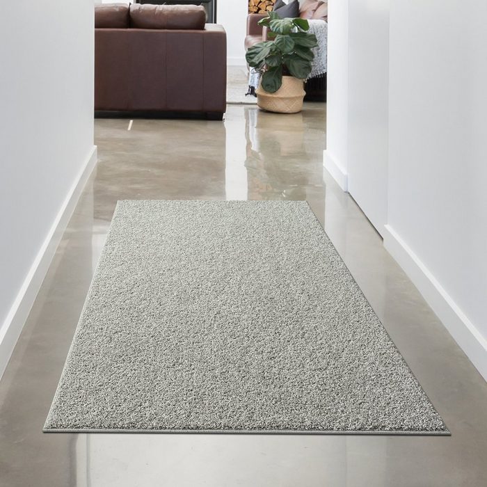 Teppich Wohnzimmer Teppich flauschig warm • in grau Carpetia rechteckig Höhe: 30 mm Rückseite: Gel-Rücken rutschfest Geeignet für Fußbodenheizung Waschbar