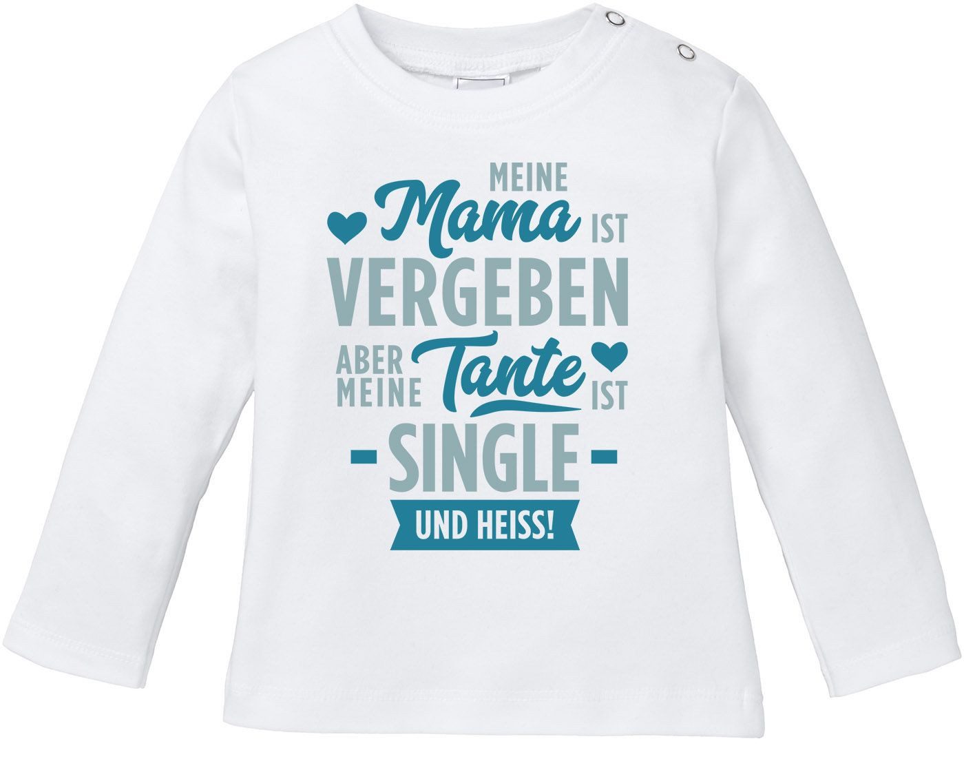 MoonWorks Body Baby Langarmshirt Spruch Tante Meine Tante ist single und heiß