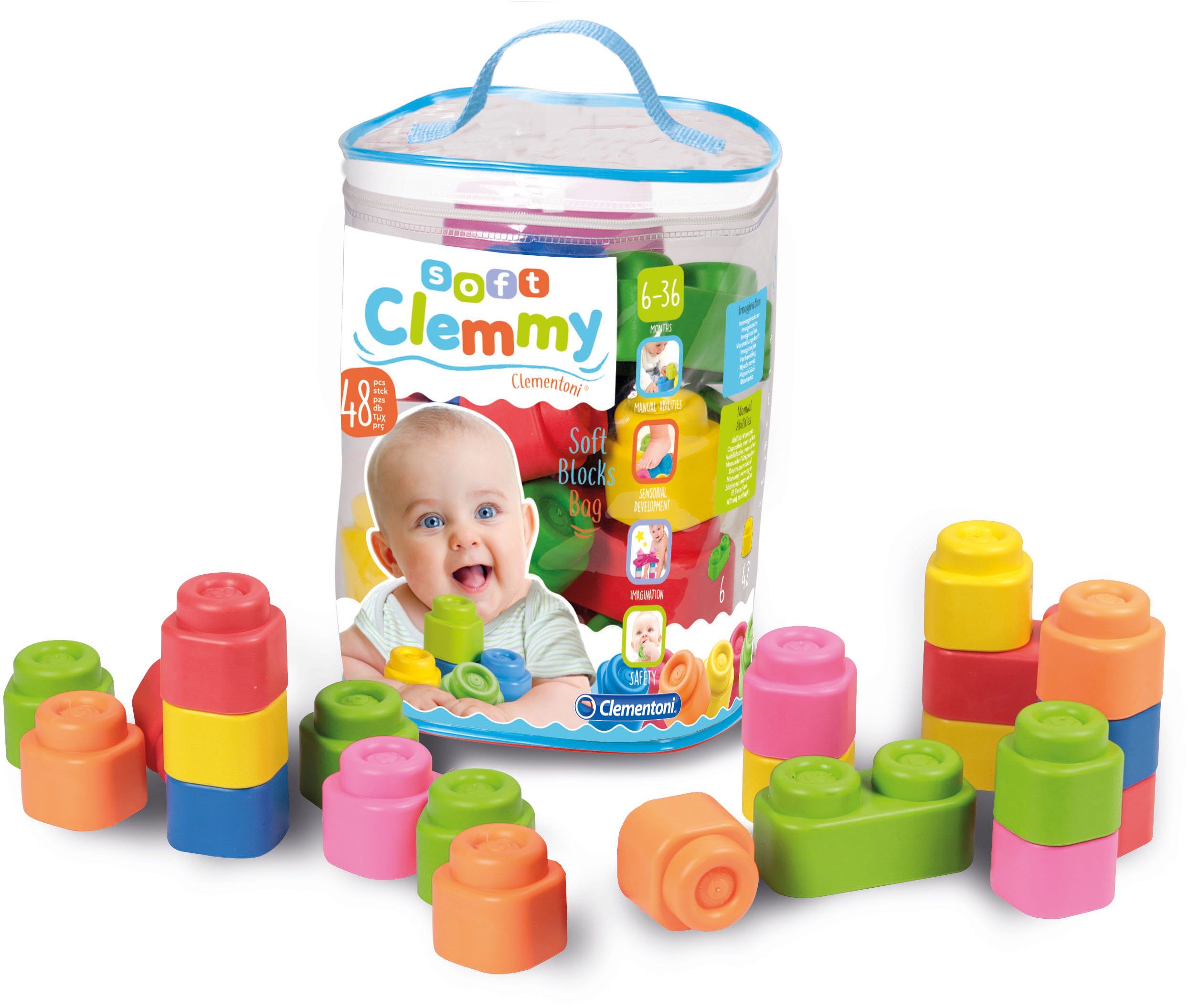 Image of Clementoni® Spielbausteine »Baby, Soft Clemmy«, (48 St), im Beutel; Made in Europe