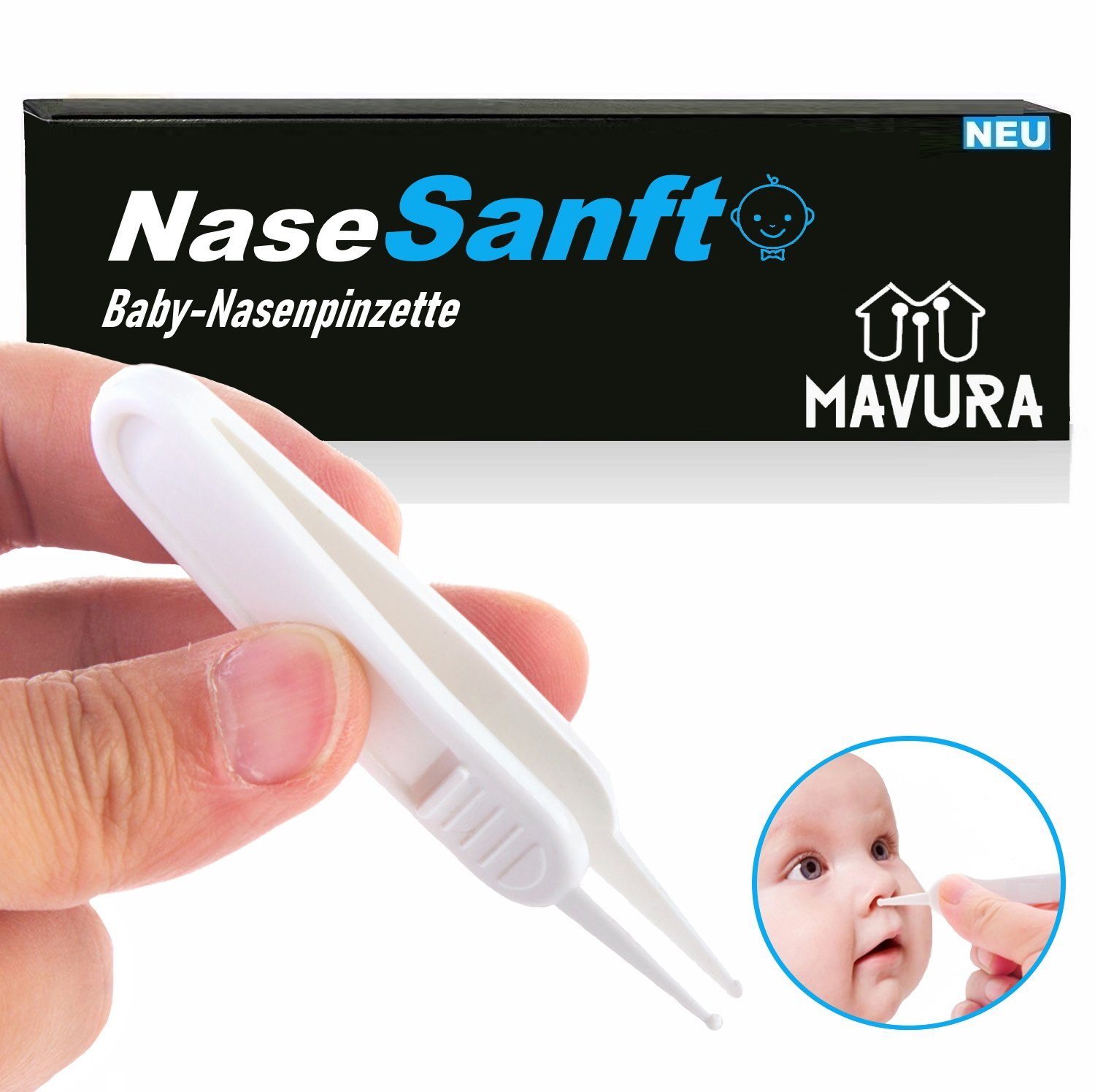 Baby Nase, Pflege Nasen Pinzette MAVURA Zange Nasenreiniger Pinzette NaseSanft Nasenloch Reiniger Nasenpinzette
