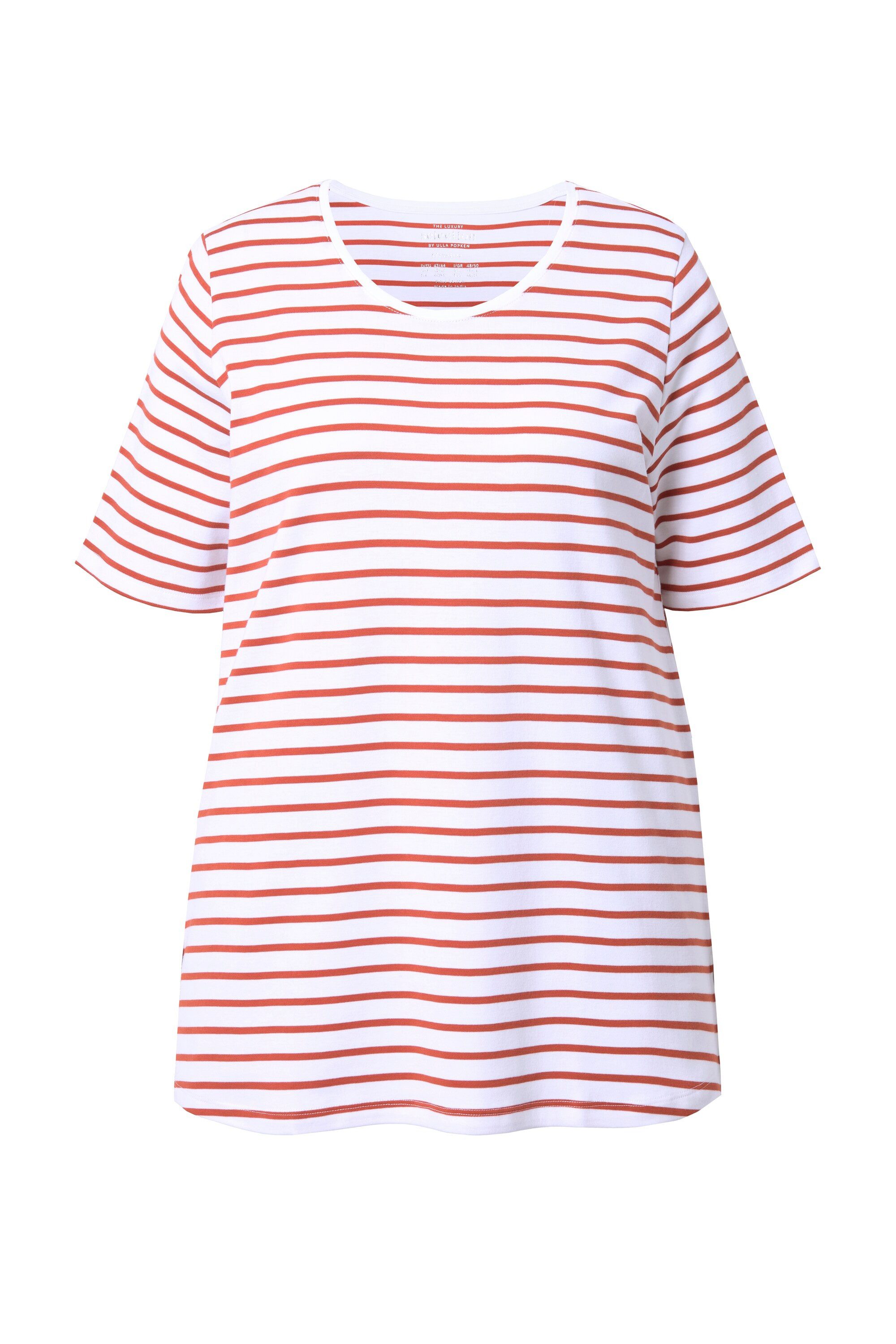 Ulla Popken T-Shirt Ringelshirt A-Linie Rundhals günstig online kaufen