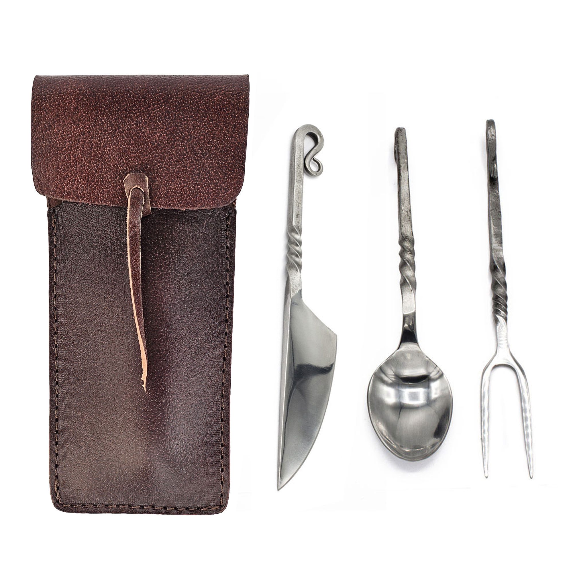 Besteck-Set Mittelalter-Besteckset 4-teilig Edelstahl Fuhrmannsbesteck