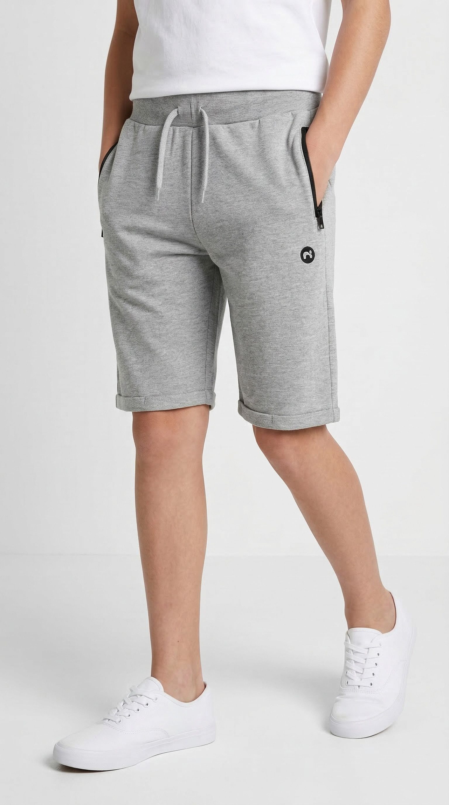 Name It Sweatshorts NKMVIMO SWE SHORTS BRU NOOS Baumwollmischung, Umschlagsaum, Reißverschlusstaschen