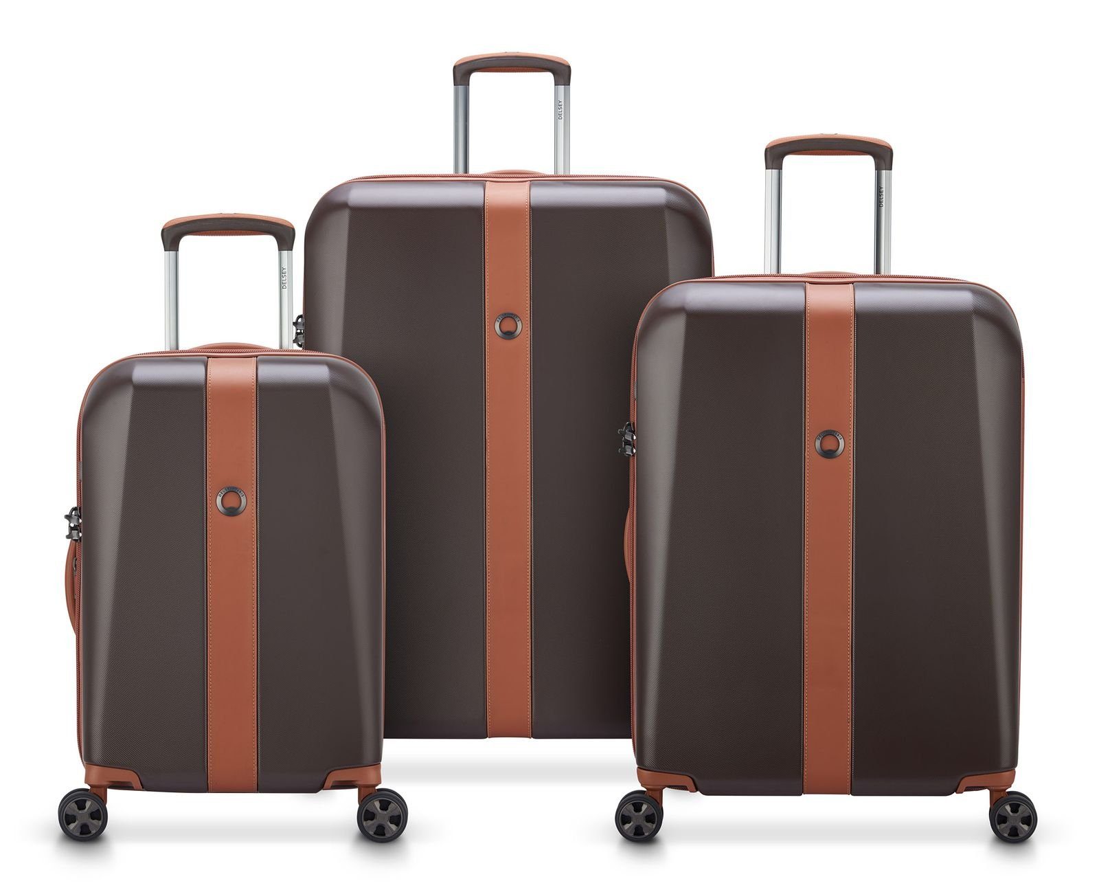 (Set, 2.0, Hard Delsey 4 Trolleyset Promenade Chocolate 3 tlg) Rollen,