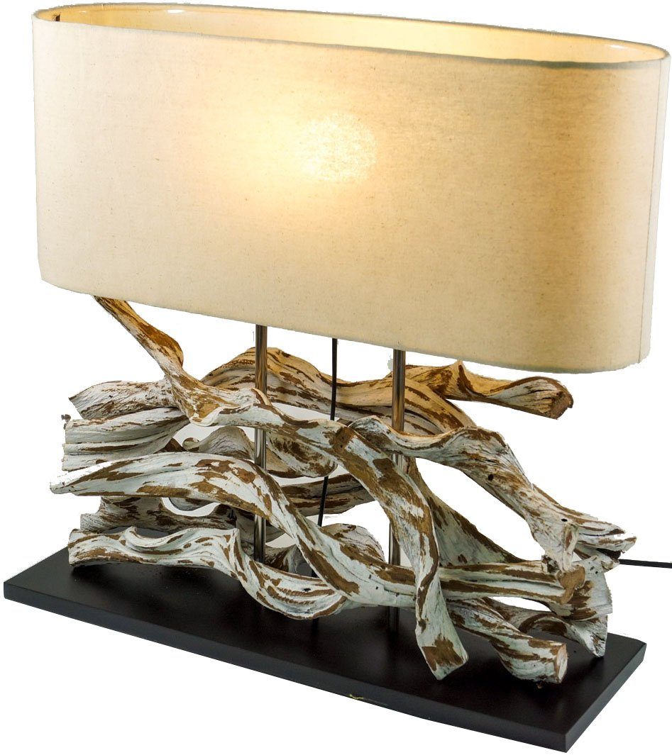 Guru-Shop Tischleuchte Tischlampe, handgefertigtes aus.., Modell nicht Unikat inklusive Marimbula Leuchtmittel