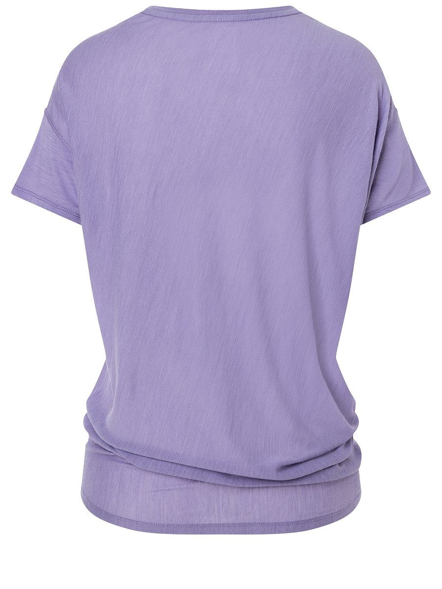 Merino-Materialmix YOGA TEE Haze SUPER.NATURAL T-Shirt Merino bequemer LOOSE Purple W T-Shirt